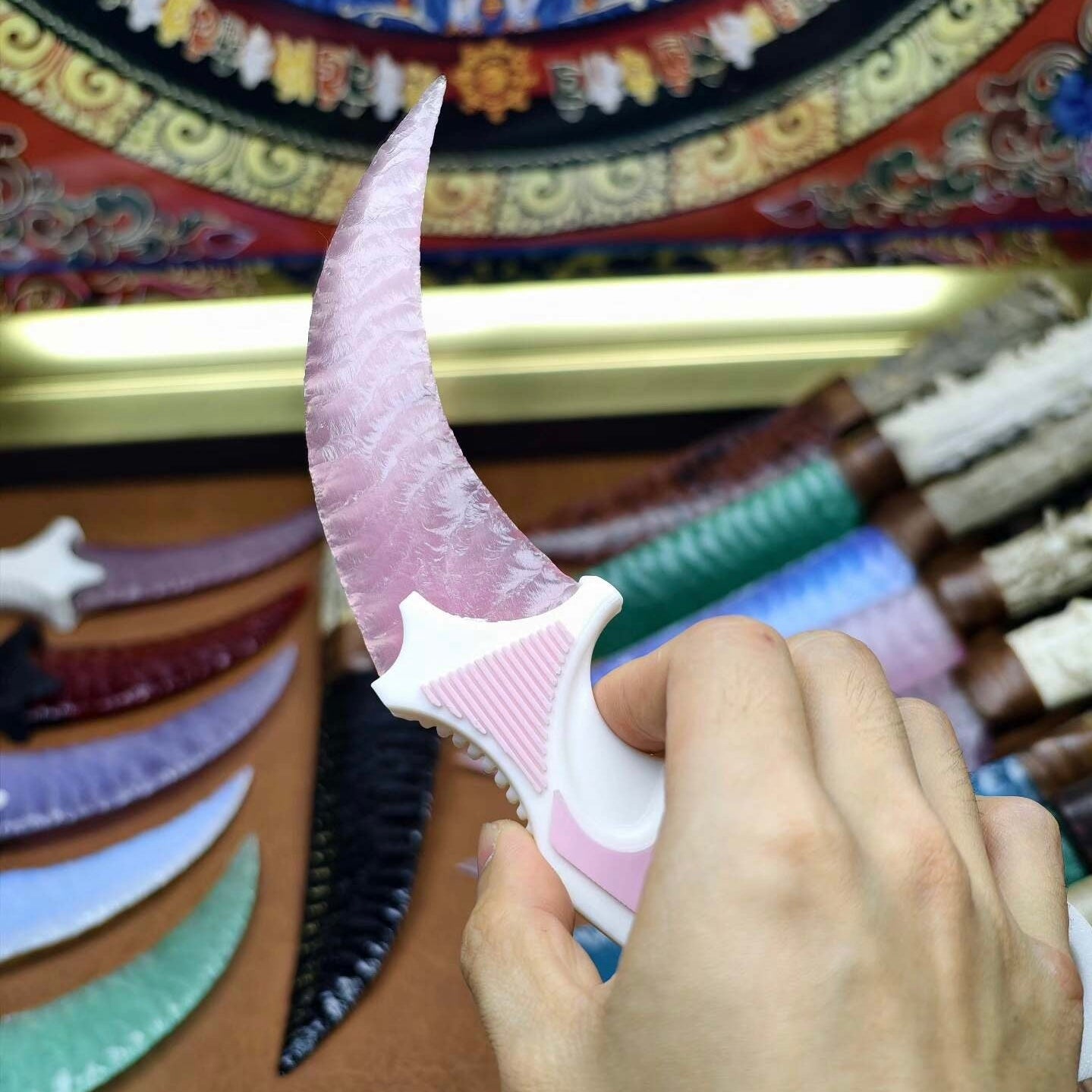 The Sakura Bloom | Pink Cat's Eye Curved Decor