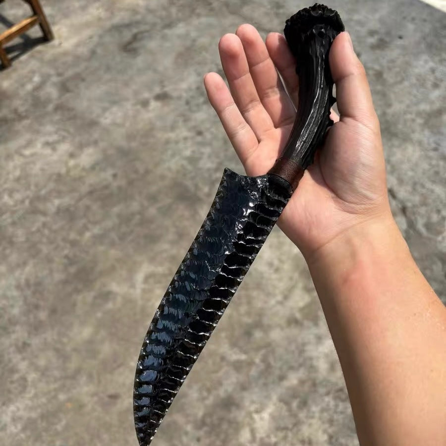 Dragon's Tooth | Custom Antler & Obsidian Sculpture