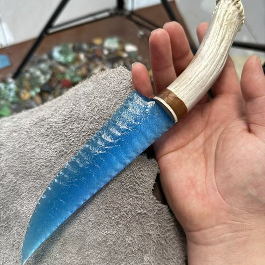 The Glacial Shard | Hand-Knapped Sapphire Blue Crystal