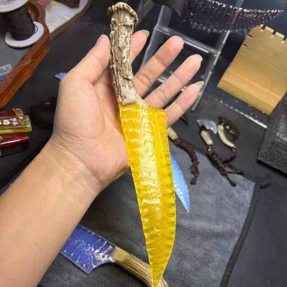 The Solarion | Hand-Knapped Amber Cat's Eye Art Piece