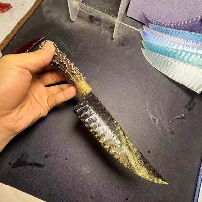 The Pharaoh's Gold | Hand-Knapped Golden Sheen Sculpture