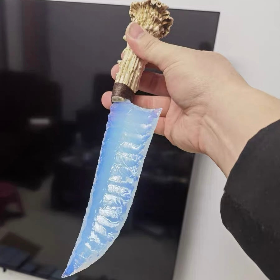 The Moonborn | Hand-Knapped White Opal Artifact