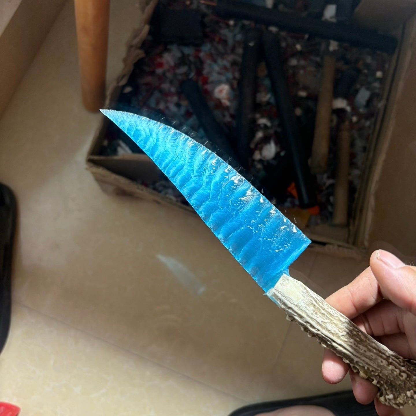 The Glacial Shard | Hand-Knapped Sapphire Blue Crystal