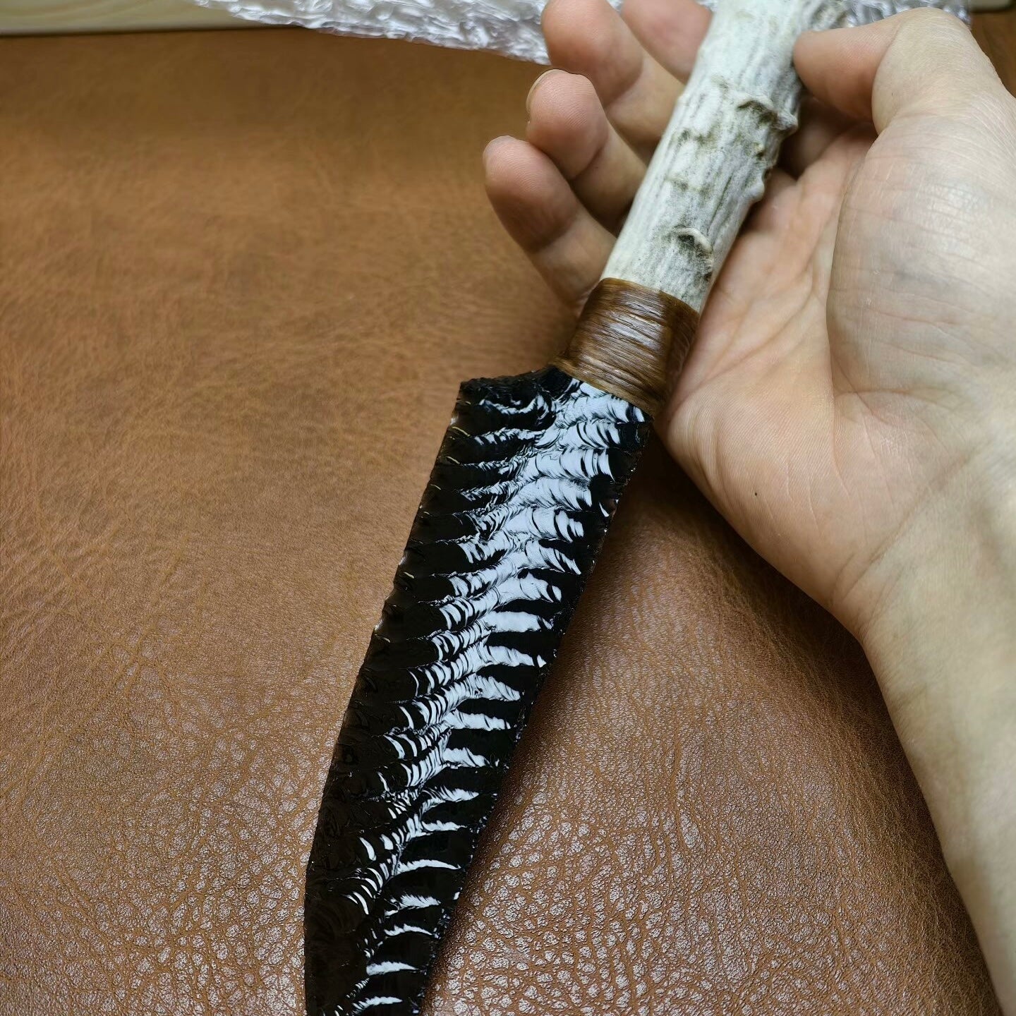 The Sun Ray | Hand-Knapped Obsidian Art Piece