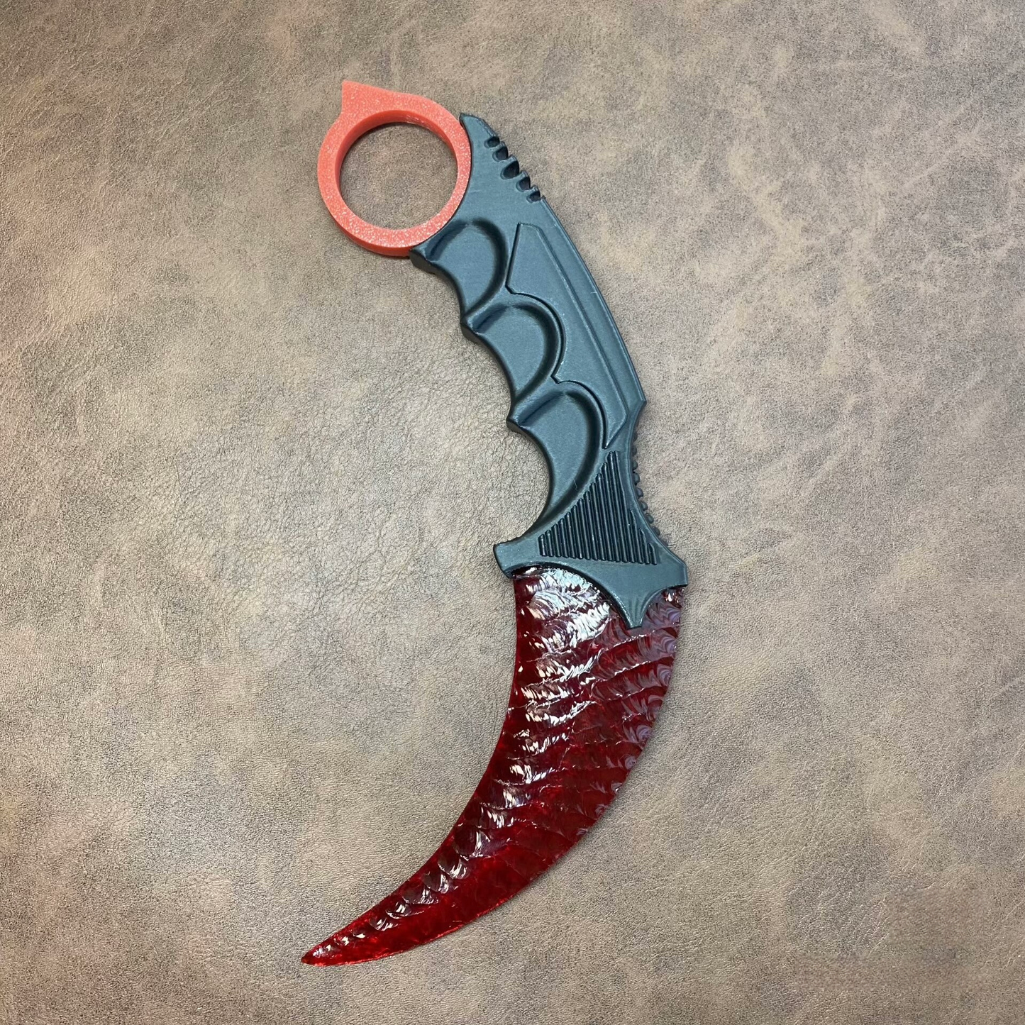 The Crimson Gem | Ruby Red Curved Stone