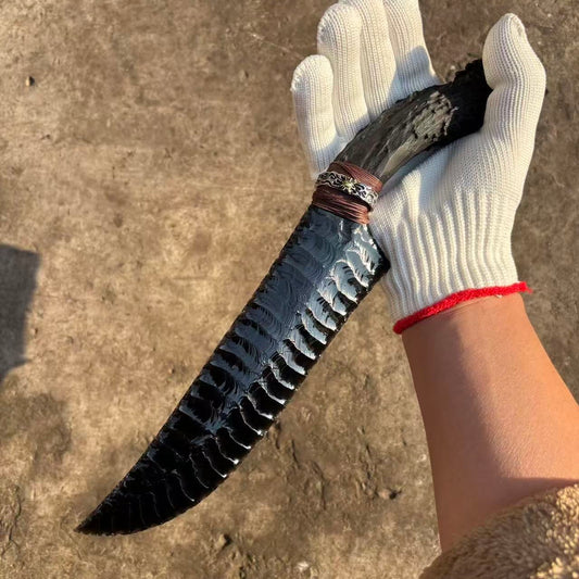 Dragon's Tooth | Custom Antler & Obsidian Sculpture